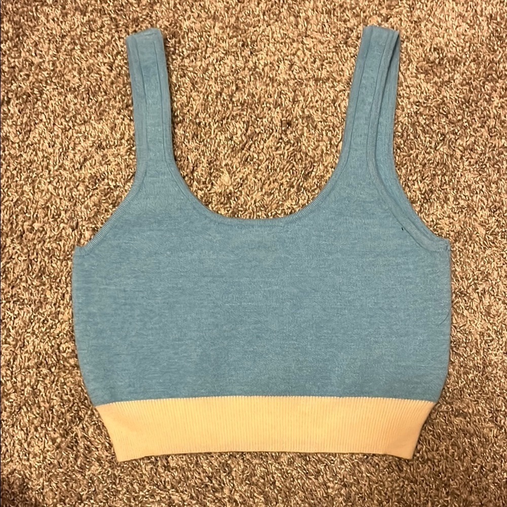 Kendall and Kylie blue and white crop top Size Small